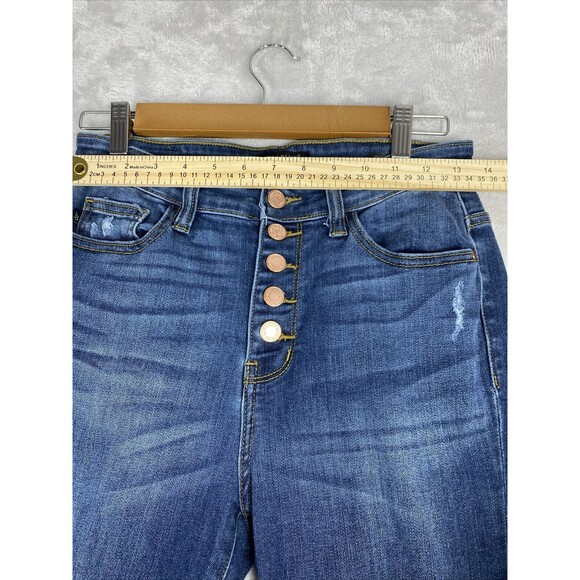 Just Blue Skinny Fit Distressed Raw Hem Style JB82246DK Size 7/28 - Picture 8 of 14